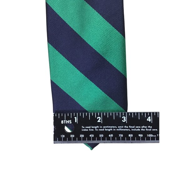 The Mans Shop Lord & TaylorGreen & Navy Silk Striped Tie Silk Classic - Picture 8 of 8